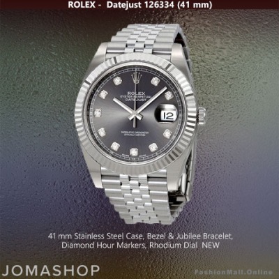 Rolex Datejust Steel Rhodium Dial Diamond Markers, NEW