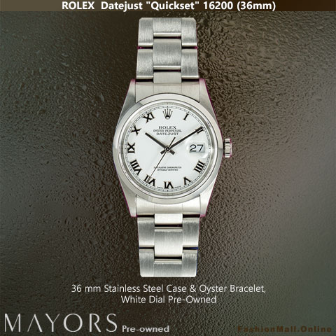 Rolex Datejust Quickset 16200 Steel White Dial, Pre-Owned
