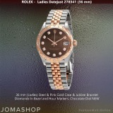 Ladies Rolex Datejust Steel Everose Gold & Diamonds Chocolate Dial, NEW