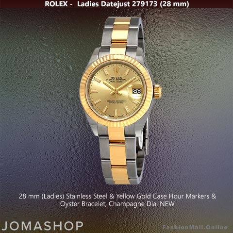 Ladies Rolex Datejust 279173 Steel & Yellow Gold Champagne Dial, NEW