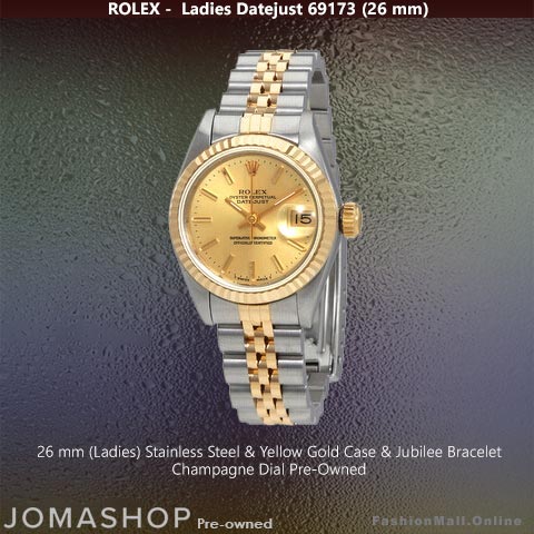 Ladies Rolex Datejust Steel Yellow Gold Champagne Dial, NEW
