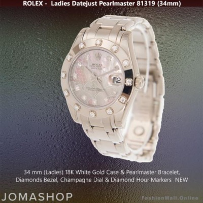 Rolex Pearlmaster Special Edition White Gold Diamonds Mother Of Pearl Dial - NEW
