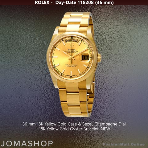 Rolex Day-Date Yellow Gold Champagne Dial, NEW