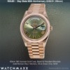 Rolex Day-Date 60th Anniversary Rose Gold Olive Green Dial President, NEW