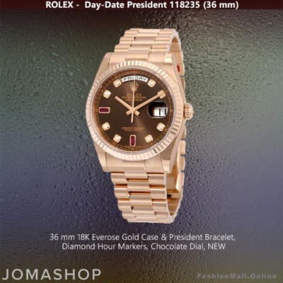 Rose Gold Rolex Presidential 118235 Chocolate Dial, NEW