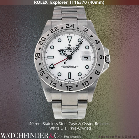 Rolex Explorer II Steel White Dial 40mm 16570, Pre-Owned