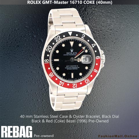 Rolex GMT Master 16710 Coke Bezel Black Dial, Pre-Owned
