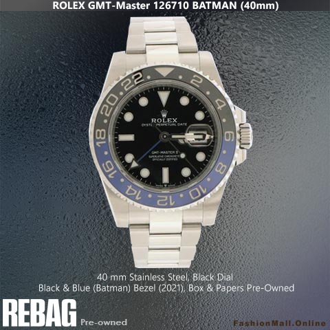 Rolex GMT Master II 126710 Steel Black Blue Batman, Pre-Owned