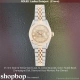 Ladies Rolex Datejust 25mm Steel & Yellow Gold, Pre-Owned