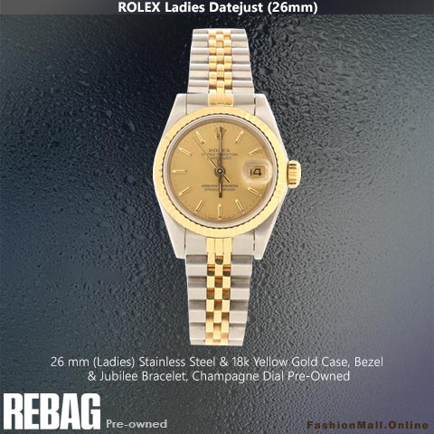 Ladies Rolex Datejust Steel Yellow Gold Champagne Dial 179171, Pre-Owned