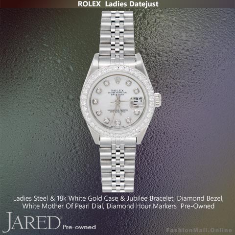 Ladies Rolex Datejust Steel White Gold & Diamonds Mother Of Pearl Dial -Pre Owned
