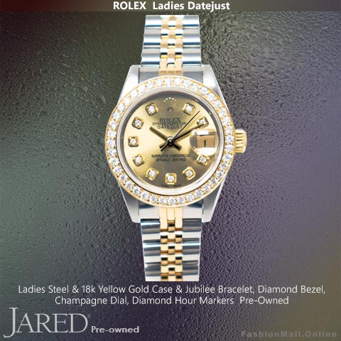 Ladies Rolex Datejust Steel Yellow Gold & Diamonds Champagne Dial-Pre Owned