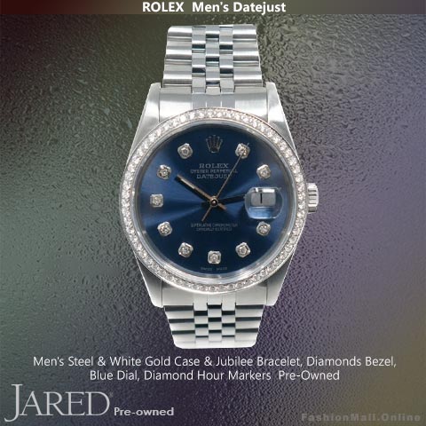 Rolex Datejust Blue Dial Steel White Gold & Diamonds, Pre-Owned