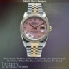 Mens Rolex Datejust Steel Yellow Gold Diamonds Pink Mother Of Pearl Dial-Pre Owned