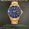 Rolex Submariner Yellow Gold Blue Bezel Lapis Lazuli Dial 16618, Pre-Owned