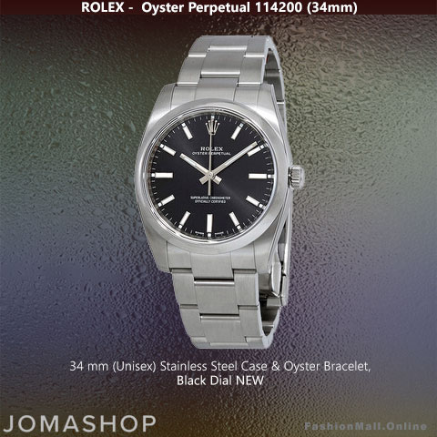 Rolex Oyster Perpetual Steel Black Dial Unisex, NEW