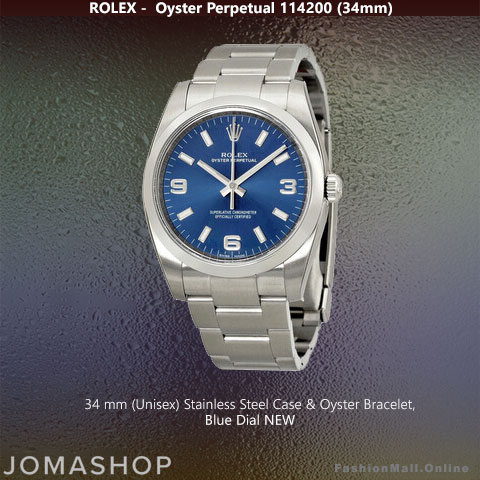 Rolex Oyster Perpetual Steel 34mm Blue Dial NEW