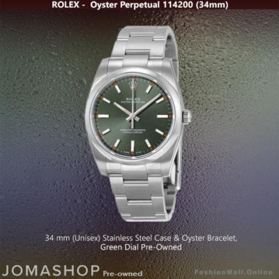 Rolex Oyster Perpetual Steel Olive Green Dial–Pre-Owned