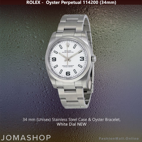 Rolex Oyster Perpetual Steel White Dial 34mm NEW
