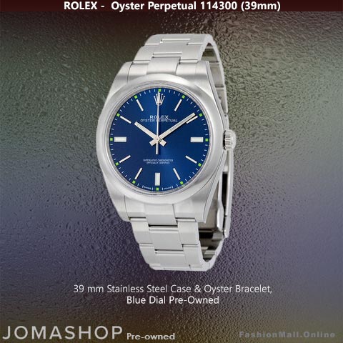 Rolex Oyster Perpetual Steel Blue Dial 114300 39mm Pre-Owned