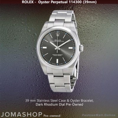 Rolex Oyster Perpetual 39mm Steel Rhodium Dial Pre-Owned