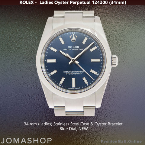 Ladies Rolex Oyster Perpetual Steel Blue Dial NEW