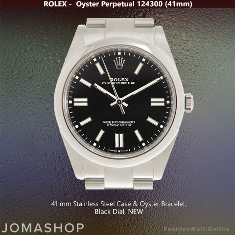 Mens Rolex Oyster Perpetual Steel Black Dial NEW
