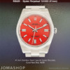 Mens Rolex Oyster Perpetual Steel Coral Red Dial NEW