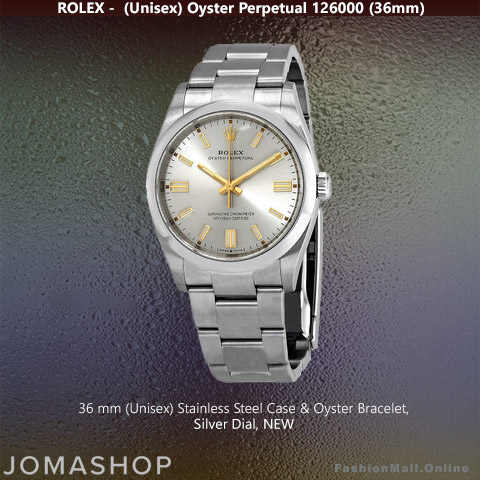 Rolex Oyster Perpetual Steel Silver Dial Gold Markers NEW