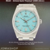 Rolex Oyster Perpetual Steel Turquoise Blue Dial NEW