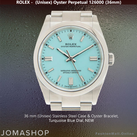 Rolex Oyster Perpetual Steel Turquoise Blue Dial NEW