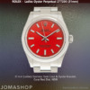 Ladies Rolex Oyster Perpetual 31mm Steel Coral Red Dial NEW