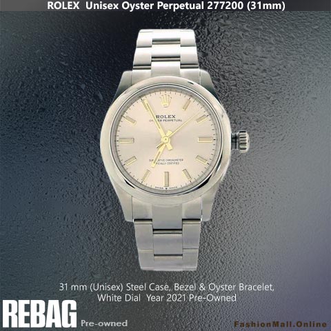 Rolex Oyster Perpetual 277200 Unisex Steel White Dial, Pre-Owned