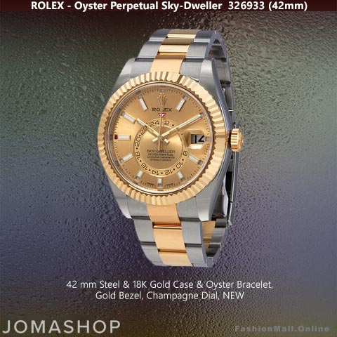 Rolex Sky-Dweller Steel & Yellow Gold Champagne Dial -NEW