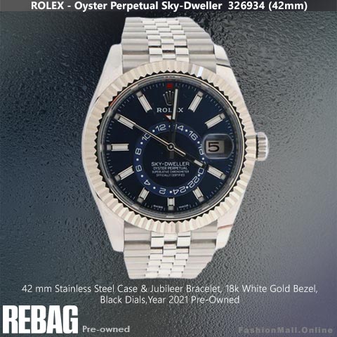 Rolex Sky Dweller Steel Black Dial 326944, Pre-Owned