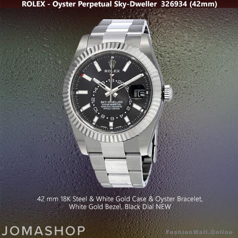 Rolex Sky Dweller Steel & White Gold Black Dials Oyster, NEW
