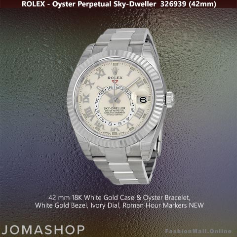 Rolex Sky Dweller White Gold Ivory Dials, NEW