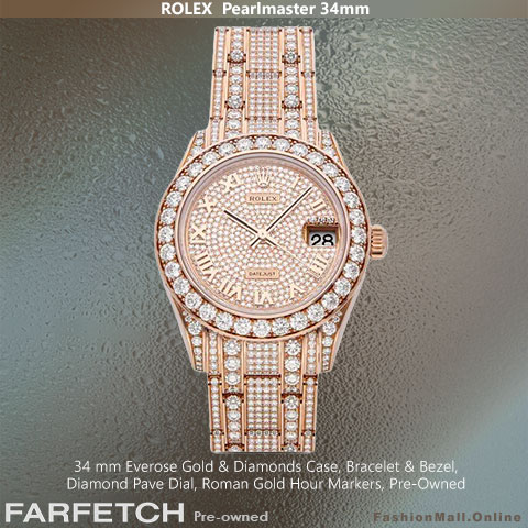 Rolex Pearlmaster 34mm Everose Gold & Diamonds All Over, Pre-Owned