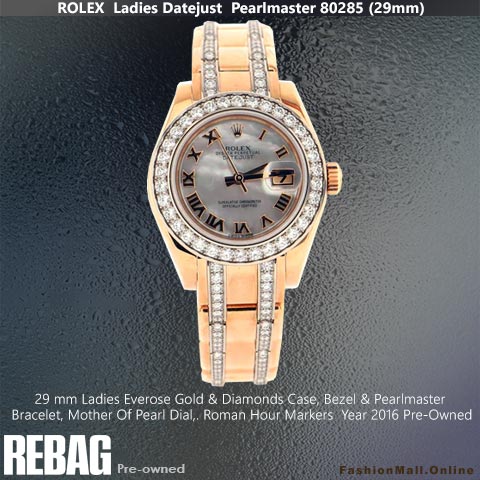 Rolex Pearlmaster Everose Gold Diamonds Mother of Pearl Dial – Pre-Owned