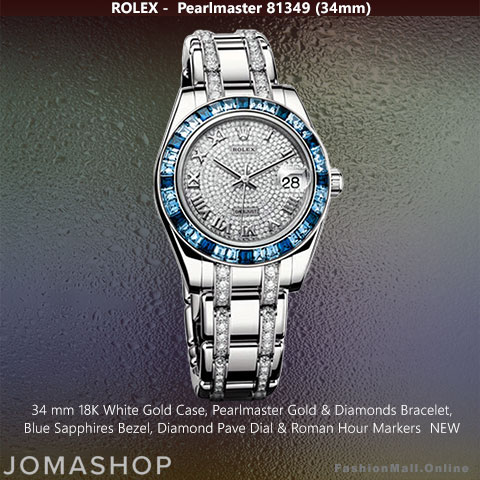 Rolex Pearlmaster White Gold Diamonds & Blue Sapphires – NEW
