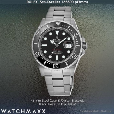 Rolex Sea Dweller 126600 43mm Steel Black Dial - NEW