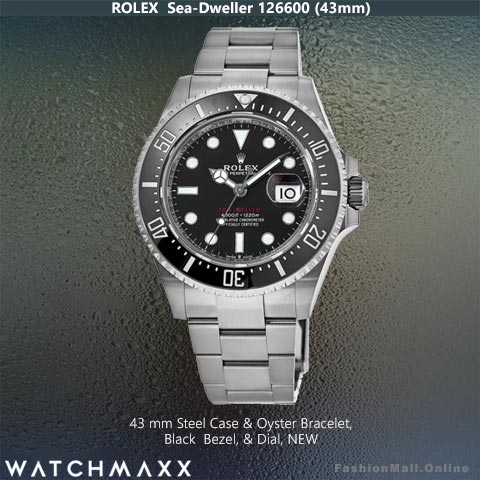 Rolex Sea Dweller 126600 43mm Steel Black Dial – NEW