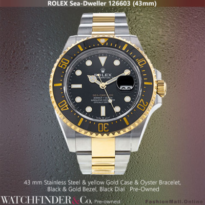 Rolex Sea-Dweller 126603 Steel Yellow Gold Black Dial, Pre-Owned