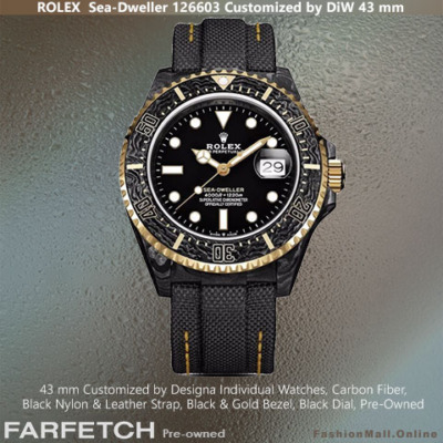 Rolex Customized Sea-Dweller Carbon Fiber Black Strap - Pre-Owned