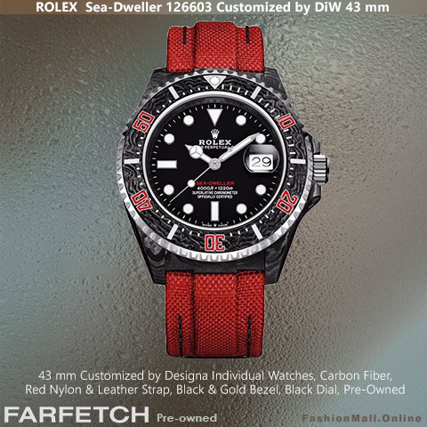 Rolex Customized Sea-Dweller Carbon Fiber Red Nylon Band – Pre-Owned