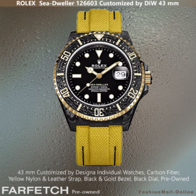 Rolex Customized Sea-Dweller Carbon Fiber Yellow Strap - Pre-Owned