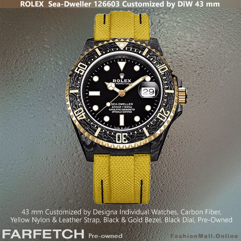Rolex Customized Sea-Dweller Carbon Fiber Yellow Strap – Pre-Owned