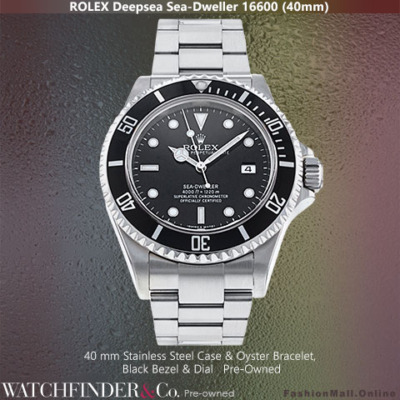 Rolex 16600 Sea-Dweller 40mm S Steel Black Dial, Pre-Owned
