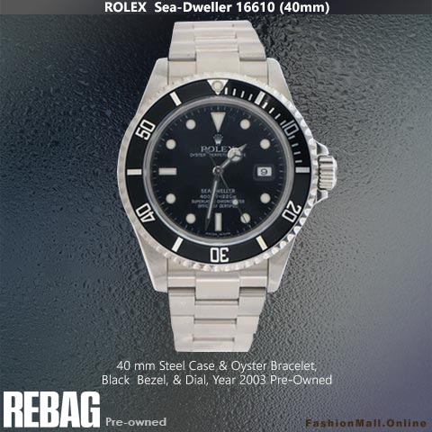 Rolex Sea Dweller 16610 40mm Steel Black Dial- Pre-Owned