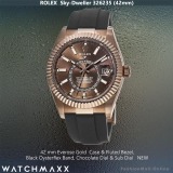 Rolex Sky-Dweller Everose Gold Chocoloate Dial Oysterflex - NEW